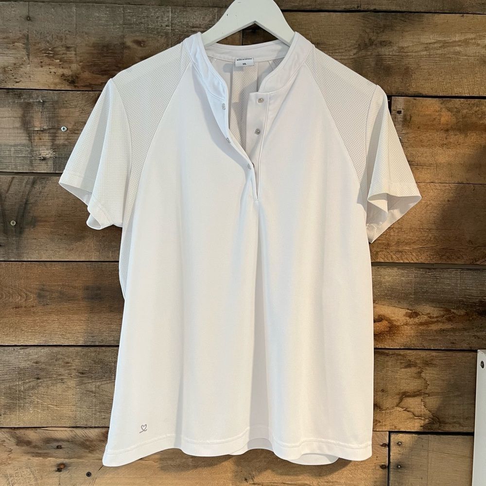 Daily Sports white snap neck tennis top - 2XL